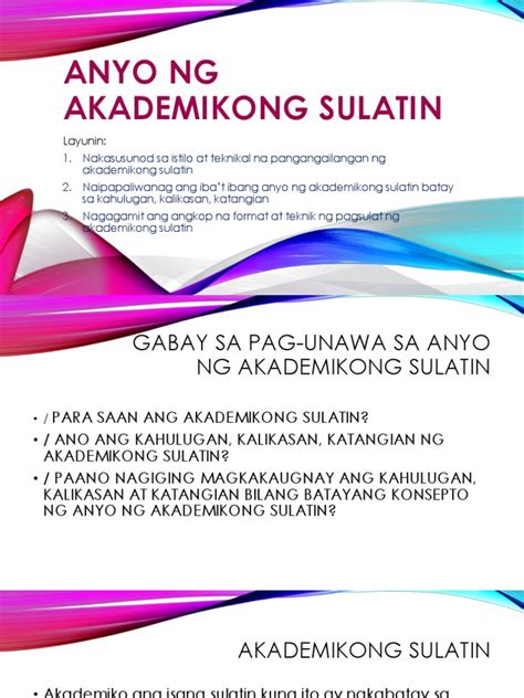 Sulating Akademiko Halimbawa At Kahulugan Nito.
